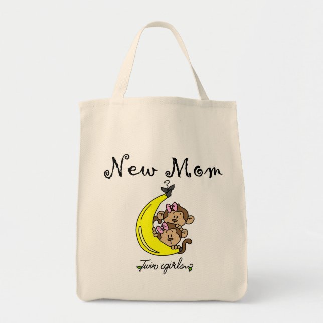 Twin Girls New Mom T-shirts and Gifts Tote Bag (Front)