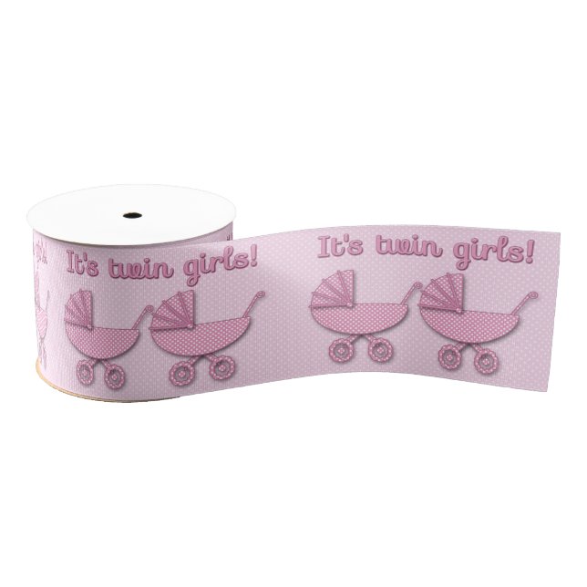 twin girls polka dots baby stroller - ribbon (Spool)