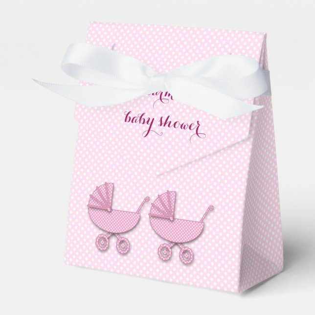 twin girls polka dots - favor box (Front Side)