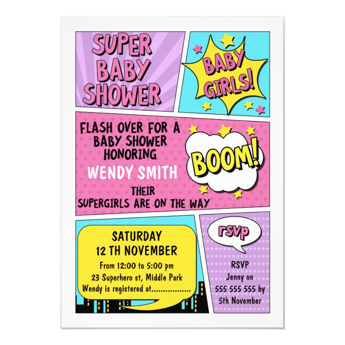 superhero baby shower invitations