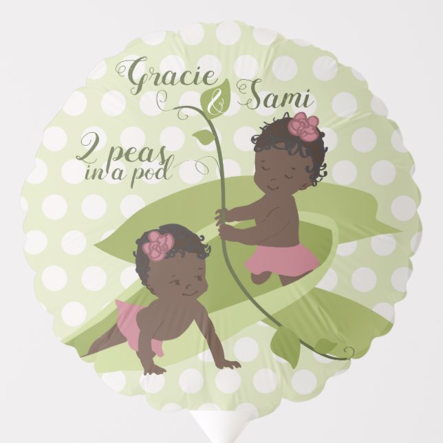 Twin Girls Sweet Pea Balloons (Front)