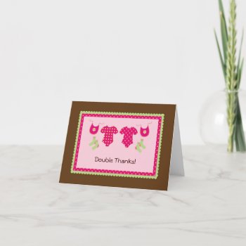 Twin Girls Thank You Card by marlenedesigner at Zazzle