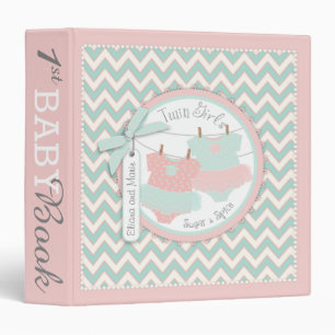 Twin Girls Tutus Memory Book Album 3 Ring Binder