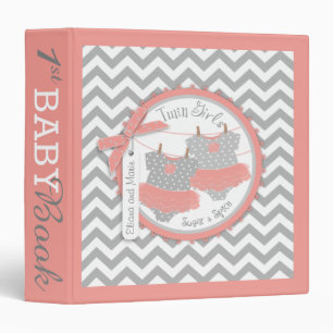 Twin Girls Tutus Memory Book Album 3 Ring Binder