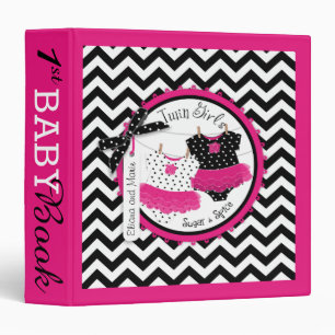 Twin Girls Tutus Memory Book Album 3 Ring Binder
