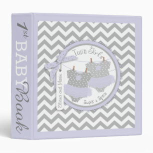 Twin Girls Tutus Memory Book Album Binder