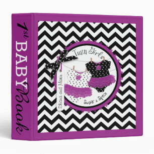 Twin Girls Tutus Memory Book Album Binder