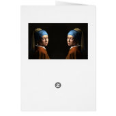TWIN GIRLS WITH A PEARL EARRING 3D Computer ART C Cards (Back)