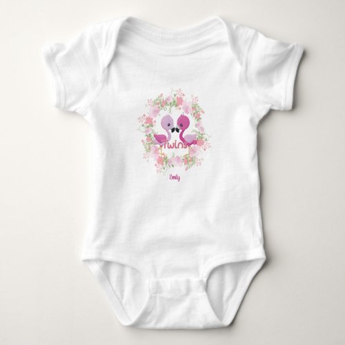 Twin Girls with Names Baby Bodysuit