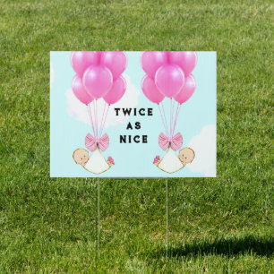 Twin Girls Yard Sign
