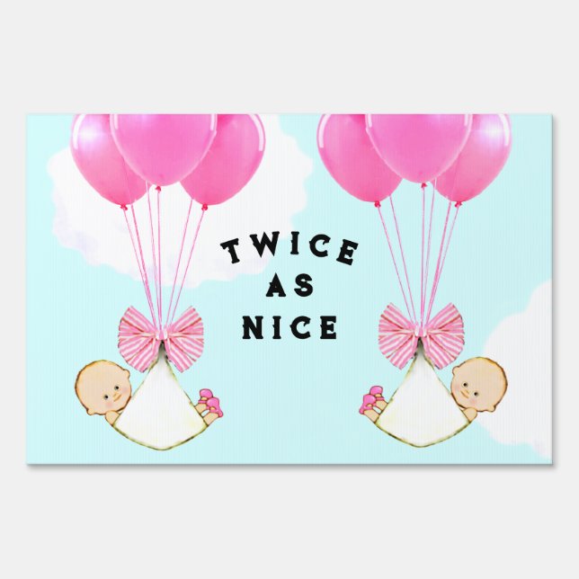 Twin Girls Yard Sign (Front)