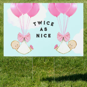 Twin Girls Yard Sign