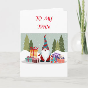 *TWIN GNOMES* FOR *MY TWIN* AT CHRISTMAS HOLIDAY  CARD