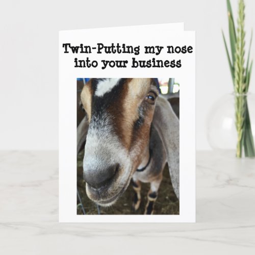 TWINGOAT HUMOR FOR YOUR SPECIAL TWINHOLIDAY CARD