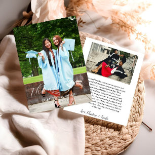 Twin Graduate Photo Graduation Thank You Card