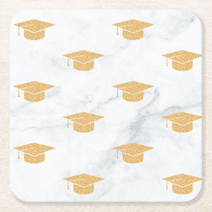 Twin Graduation Party Square Paper Coaster