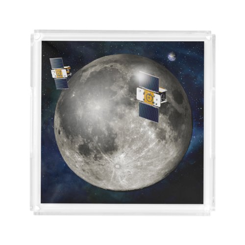 Twin Grail Spacecraft Orbiting The Moon Acrylic Tray