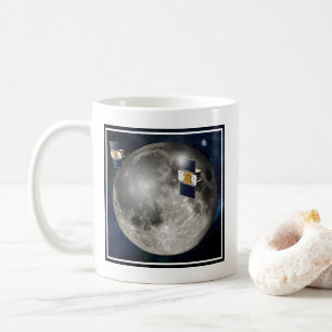 Twin Grail Spacecraft Orbiting The Moon. Coffee Mug