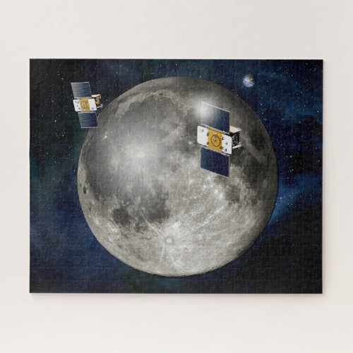 Twin Grail Spacecraft Orbiting The Moon Jigsaw Puzzle