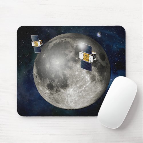 Twin Grail Spacecraft Orbiting The Moon Mouse Pad