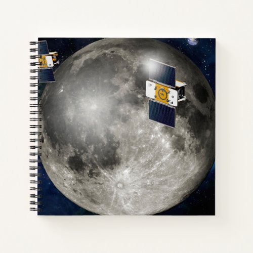 Twin Grail Spacecraft Orbiting The Moon Notebook