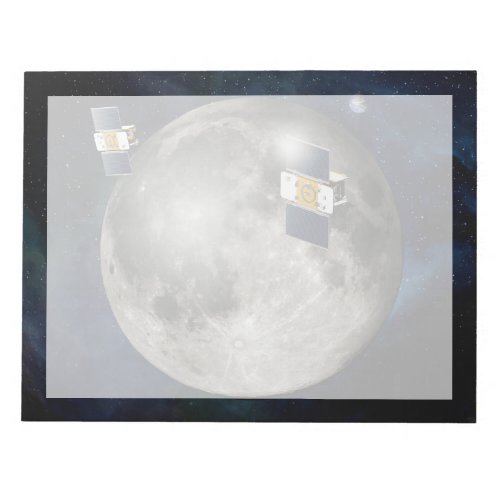 Twin Grail Spacecraft Orbiting The Moon Notepad