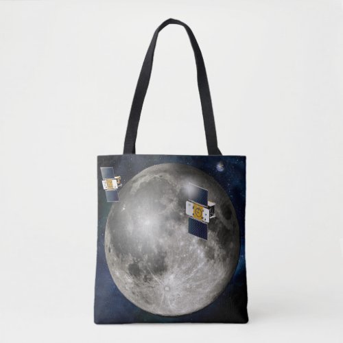 Twin Grail Spacecraft Orbiting The Moon Tote Bag
