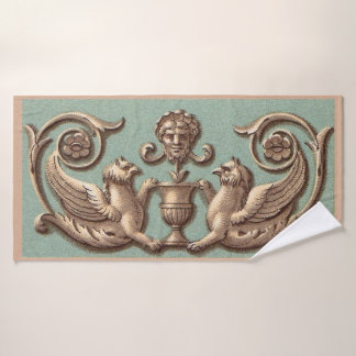 twin gryphons print bath towel