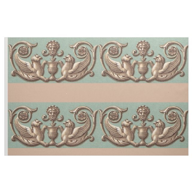 twin gryphons print fabric (Fat Quarter)