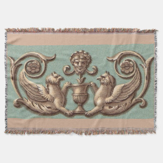 twin gryphons print throw blanket