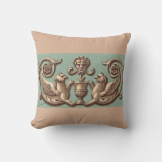 twin gryphons print throw pillow