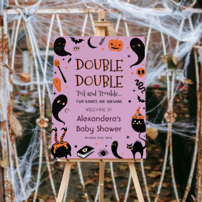 Twin Halloween Baby Shower Welcome Foam Board (Creator Uploaded)