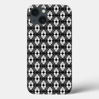 Twin Hearts on Black Pattern iPhone 13 Case