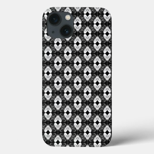 Twin Hearts on Black Pattern  Case-Mate iPhone Case (Back)