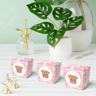 Twin Highland Cows Girls Birthday Party Favor Boxes