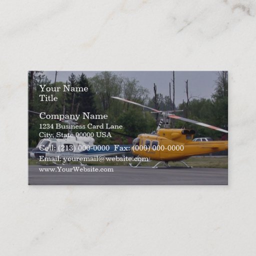 Customizable Twin Huey helicopters with trees in background Business Card
