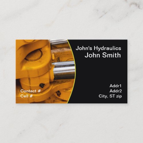 Twin hydraulic cylinders allowing bucket arm business card