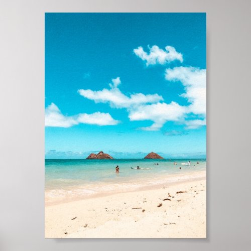 Twin Islands Hawaii Bright Aqua Art Photo Print