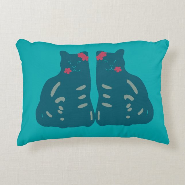 Twin Kittens Accent Pillow (Front)