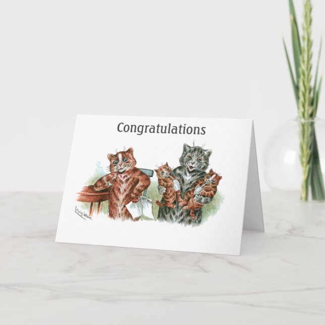 Twin Kittens Cartoon Card (Front)
