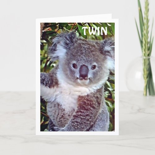 TWIN  KOALA BIRTHDAY CARD CELEBRATE YOUR DAY