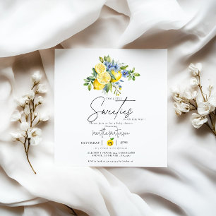 Twin Lemon Blue Citrus Fruit Summer Baby Shower Invitation