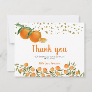 Twin Little Cuties Orange Thank you card
