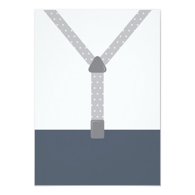 Twin Little Men Baptism Invitation, Blue, Gray Card