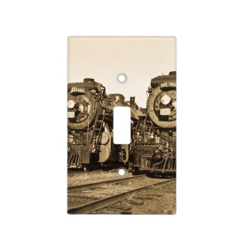 Twin Locomotive Steam Engines Vintage Canadian Light Switch Cover