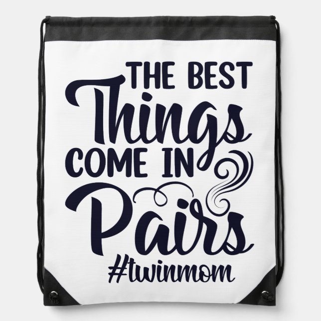 Twin Mama Drawstring Bag (Front)