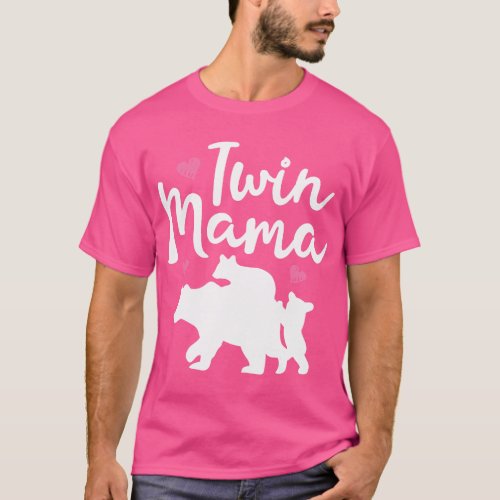 Twin Mama Mothers Day Mom Mommy Mother Of Twins Fu T_Shirt