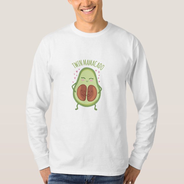 Twin Mamacado Pregnant Avocado T-Shirt (Front)