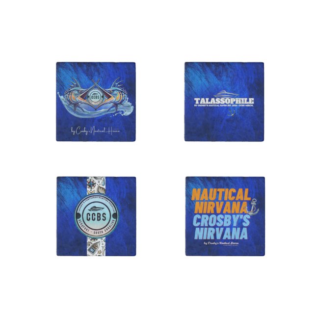 Twin Marlin Stone Magnet (Front)