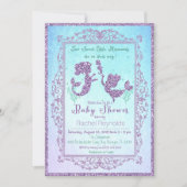 TWIN Mermaid Under the Sea Baby Shower Invitation (Front)